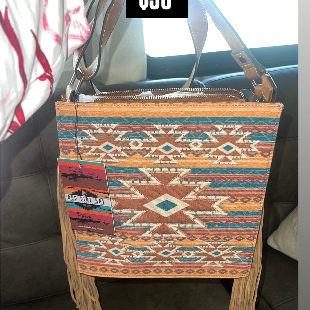 Women's Aztec Fringe Tote Bag - Multicolor